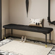 59x17 Inch Multifunctional Black Shoe Bench - Faux PU Cushion, Sturdy Metal Legs With Gold Accents.Suitable For Bedroom,Fitting Room, Storage Room, Dining Room, And Living Room,etc