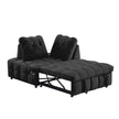 Modern Sofa Velvet Pull-out Bed,Independently Removable Backrest, Have USB Port And Swivel Phone Stand ,black