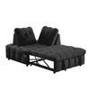 Modern Sofa Velvet Pull-out Bed,Independently Removable Backrest, Have USB Port And Swivel Phone Stand ,black