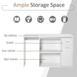 L-Shaped White Computer Desk With Rotating Shelves And Drawer Home Office Workstation