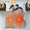 1Pc Electric Heated King Size Fleece Heated Blanket With Dual Controller 10 Heating Levels 10 Hours Auto Off Machine Washable For Home Office Usage 90x100in