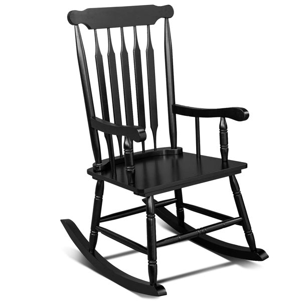 Black Poplar Windsor Wood Rocking Chair