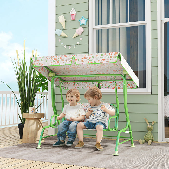 Kids Patio Swing Chair with Adjustable Canopy