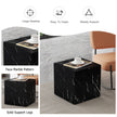 15.7x15.7x15.7 Inch Black Marble Texture MDF Coffee Table - Luxurious Design, Perfect Living Room Accent.Cube Fashion Texture Design Coffee Table, Suitable For Various Situations And Scenes