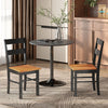 Farmhouse Dining Table Chairs, Set Of 2 Rubber Wood Kitchen Table Chairs With Open Back For Living Room, Black