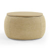 2-in-1 Round Storage Ottoman  End Table, Natural 25.5x25.5x14.5