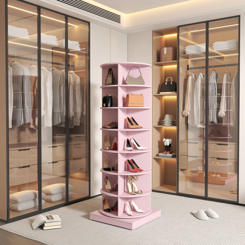 New 360 Rotating Shoe Cabinet With 7 Layers Can Accommodate Up To 28 Paris Shoes