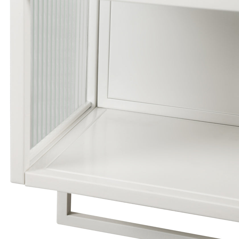 Modern Two-Door Wall Cabinet With Glass Doors And Open Shelf