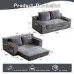 Loveseat Sofa, Comfortable Deep Seat Sofa Bed, Modern Small Corduroy Couch For Living Room Bedroom,Reversible Cushion With Pillows,No Assembly Required,Dark-grey
