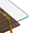 Rectangle Coffee Table, Tempered Glass Tabletop With Gold Metal Legs, Modern Table For Living Room ,