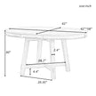 TREXM Farmhouse Extendable Round Dining Table With 16 Leaf Natural Wood