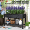 Raised Garden Bed, 47 X 22 X 31.5 In. Elevated Wood Planter Box With Storage Shelf, Drainage Holes, And Liner, Black