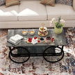 Modern Style Coffee Table Rectangle Coffee Table End Side Table Retro Design Coffee Table With Sturdy Base For Living Room Decor Black