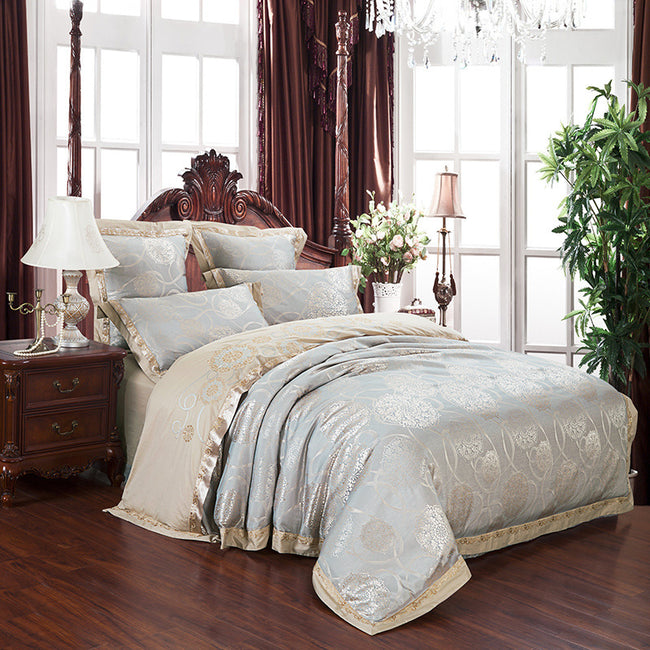 Four-piece satin jacquard set