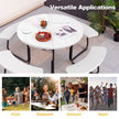 8-Person Outdoor Picnic Table And Bench Set With Umbrella Hole