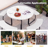 8-Person Outdoor Picnic Table And Bench Set With Umbrella Hole