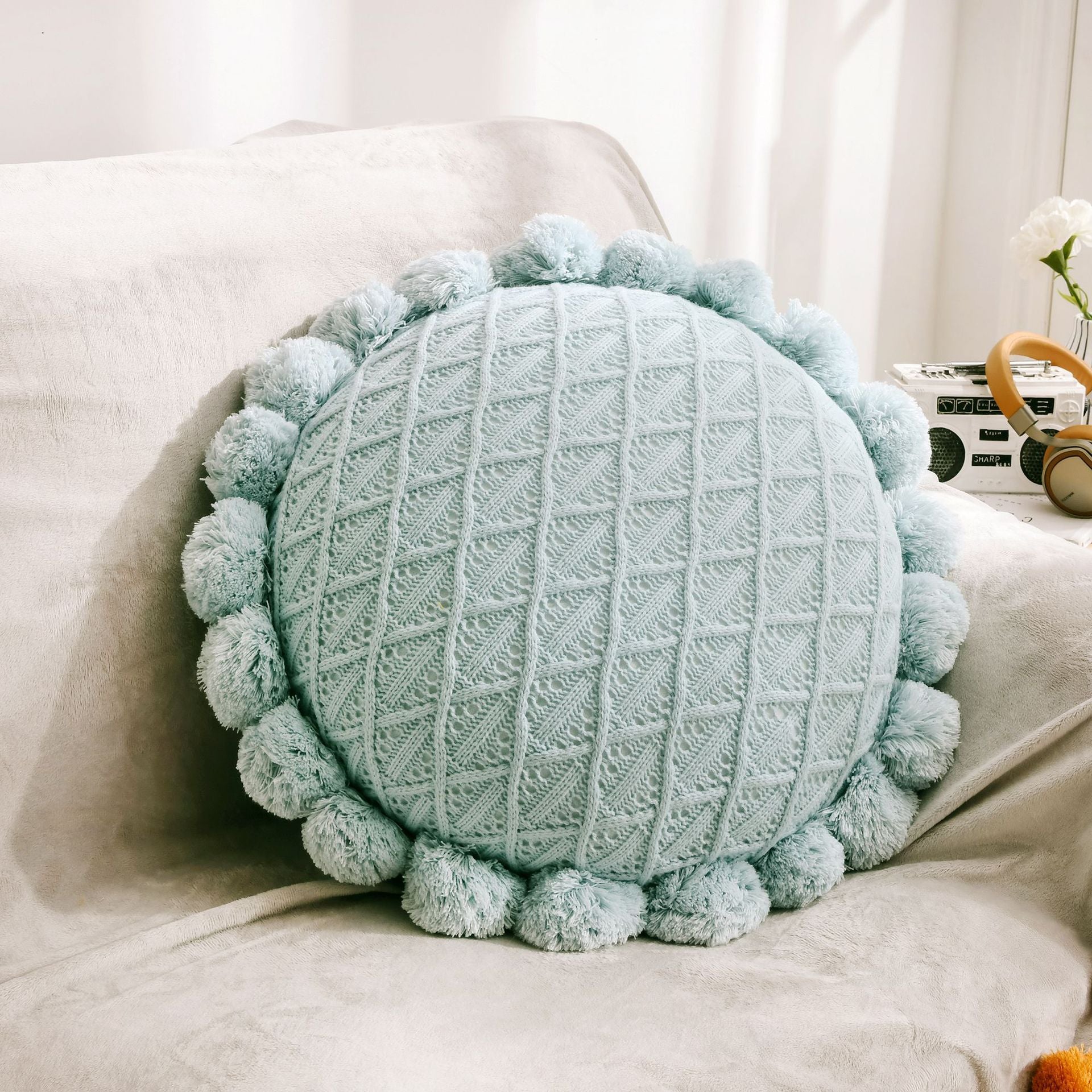 Creative Ball Pillow Futon Knitted Cushion