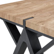 63x35.4Wood-Textured MDF Dining Table With Black A-Frame Legs.Density Board Sticker,Iron Pipe Spraying,Suitable For Various Occasions Such As Living Rooms, Kitchens, Terraces, Etc.