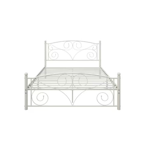 Full Size Unique Flower Sturdy System Metal Bed Frame With Headboard And Footboard