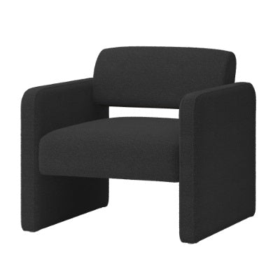 Single Sofa Chair, Upholstered Comfortable Chair With Armrests, For Dining Room Bedroom  Living Room Reception   BLACK 30.9X30.51X30.11