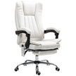 Massage Office Chair With 6 Points And Heat, Reclining Computer Chair With Adjustable Height And Footrest, White