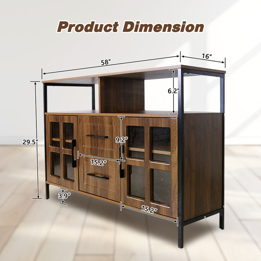 Living Room Shelves, With Two Storage Rooms, Storage Box, Modern Kitchen Utensils Cabinet, Self-service Wooden Storage Cabinet, Corridor Dining Room Transparent Glass Cabinet