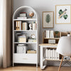 72.83inch H Metal Arched Bookshelf Cabinets,Arch Bookshelf With Drawer For Home Office, Assemble Require, White