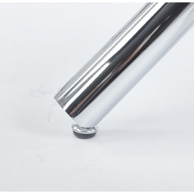 Chrome Dining Table With Metal Leg And Glass,Modern Space Saving Kitchen Table For Living Room,120X120X75CM