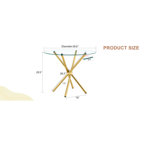 Circular Transparent Glass Dining Table