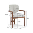 Dining Chairs Set Of 2 Upholstered Arm Chairs, Rubber Wood Accent Chairs Beige Fabric Seating, 300 LBS Weight Capacity