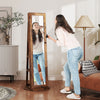 360 Swivel Jewelry Armoire, Lockable Jewelry Cabinet With Full-Length Mirror, Storage Shelves, Rustic Brown