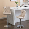 Swivel Velvet Barstools Adjustable 25 33  Seat, Modern Upholstered Chrome Base