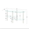 Transparent Oval Glass Coffee Table, Modern 3-Layer With Stainless Steel Leg