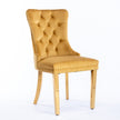 A&A Furniture,Nikki Modern, High-end Tufted Solid Wood Contemporary Velvet Upholstered Dining Chair With Golden Stainless Steel Plating Legs,Nailhead Trim,Set Of 2,Gold, SW1601GL