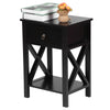Black, MDF Painted, 40x30x55cm, Bedside Table