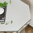 Drum Style Coffee Table With Mirror Crystal Inlay, Polygonal Silver Decorative Table, Modern Design Luxury Modern Furniture, 20 Inch  About 50 Centimeters  Low Coffee Table, Suitable For Living Room