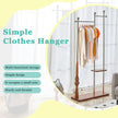 70  Industrial Coat Rack, Solid Wood & Silver Stainless Steel Clothing Rack, Double Layer Hanger For Coats, Hats, Bags, Shoes, Vintage Wood Grain  34.6  Wide