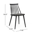 Farmhouse Spindle Back Dining Chairs, Set Of 2, Black