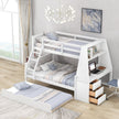 Twin Full Bunk Bed W  Trundle, Desk, 3 Drawers   Shelf - White
