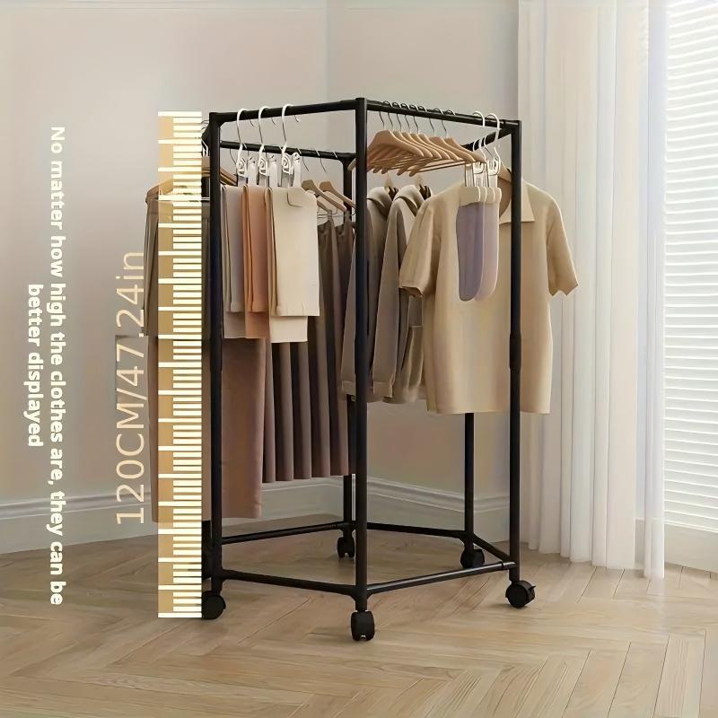 Space-saving Hexagonal Metal Clothes Hanger. Sturdy And Freestanding. Multi-arm Design. Suitable For Bedrooms, Dormitories, And Balconies. Holds A Wide Range Of Clothing. Elegant Metal Frame.
