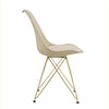 Modern Dining Chair With Shell Leisure Plastic Seat And Golden Steel Legs