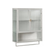 Modern Two-Door Wall Cabinet With Glass Doors And Open Shelf