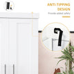 Modern Kitchen Pantry Cabinet Storage With With 4 Doors, Drawer And 3 Adjustable Shelves For Dining Room, White