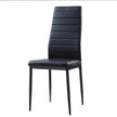 Modern Style Black Metal Finish Side Chairs 2pc Set Faux Leather Upholstery Contemporary Dining Room Furniture
