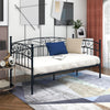 Metal Daybed Frame Multifunctional Mattress Foundation Bed Sofa With Headboard, Twin, Black