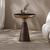 Tempered Glass Round Light Luxury Modern Solid Wood Side Table