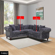 Black Flannelette 2-Piece Couch Living Room Sofa Set