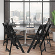 1pcs Black Plastic With Cushion Courtyard Plastic Folding Chair