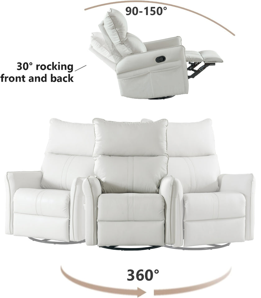 360  Swivel Rocking Recliner Chair, Nursery Glider, Modern Small Rocker