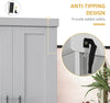 Modern Freestanding Kitchen Pantry Cabinet Cupboard With Doors And Drawer, Adjustable Shelving, Gray